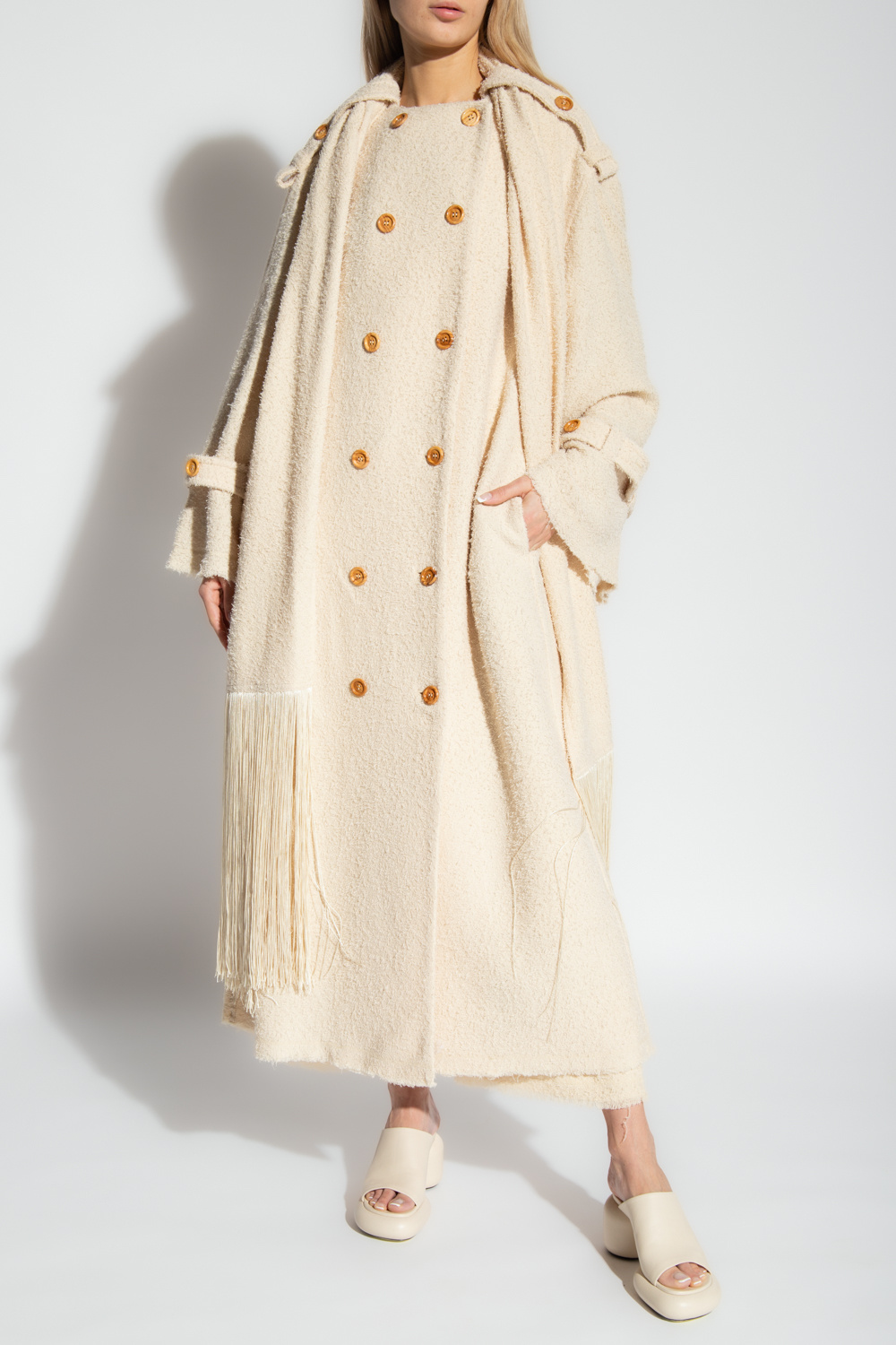 Beige Aspen coat with scarf By Malene Birger GenesinlifeShops